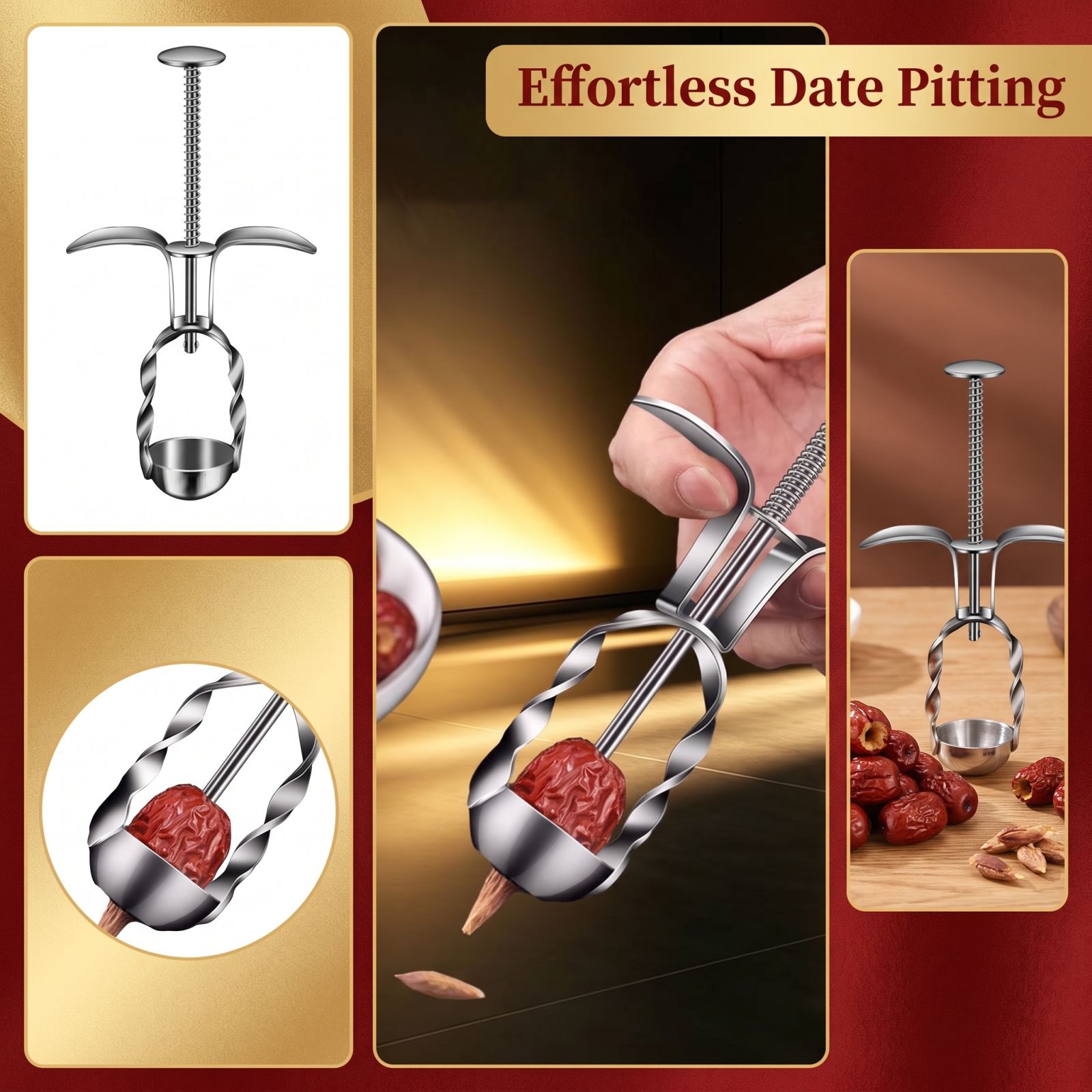Kitchen Gadgets & Toys - Stainless Steel Red Date Pitter Tool
