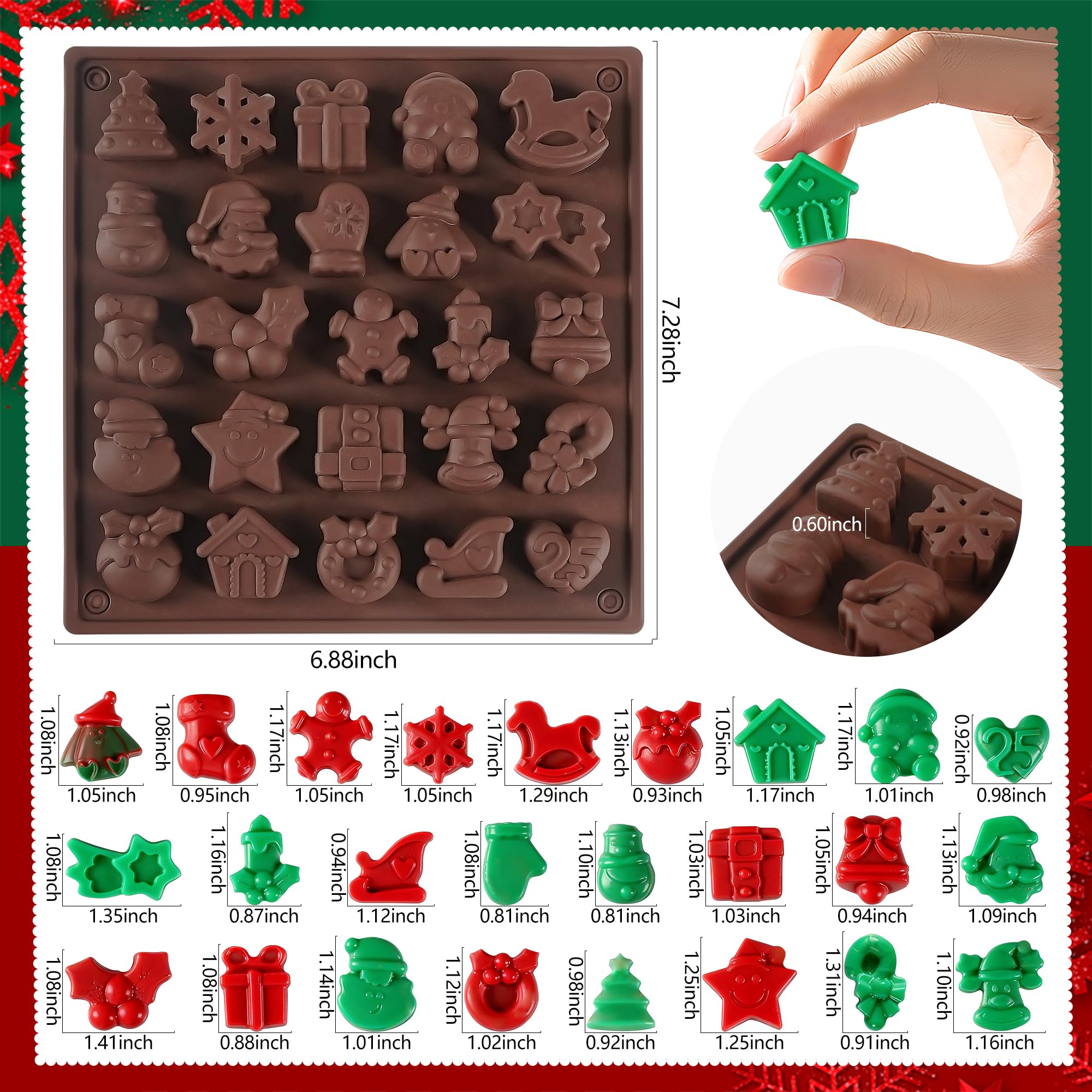 1-2 PCS Christmas Silicone Mol - Silicone Mold Baking 评论和价格