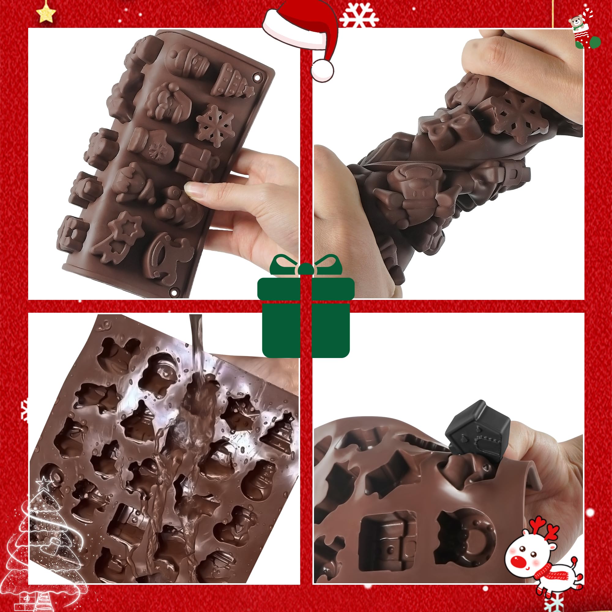 1-2 PCS Christmas Silicone Mol - Silicone Mold Baking 评论和价格