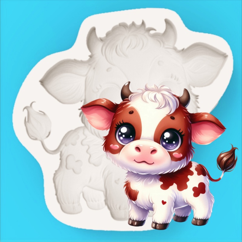 Cute Cow-Shaped Mold Cartoon C - Silicone Mold Baking 评论和价格