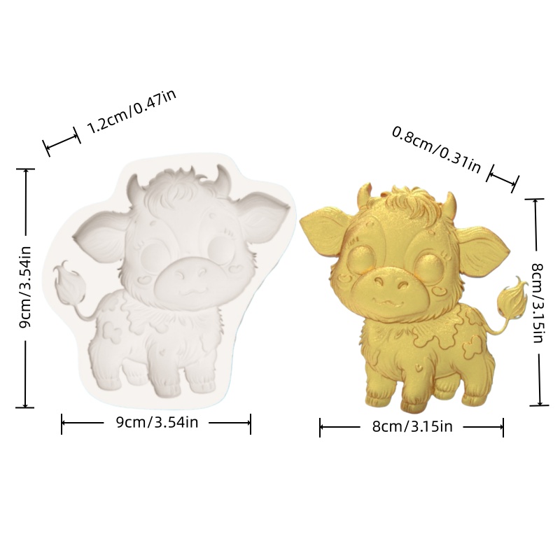 Cute Cow-Shaped Mold Cartoon C - Silicone Mold Baking 评论和价格