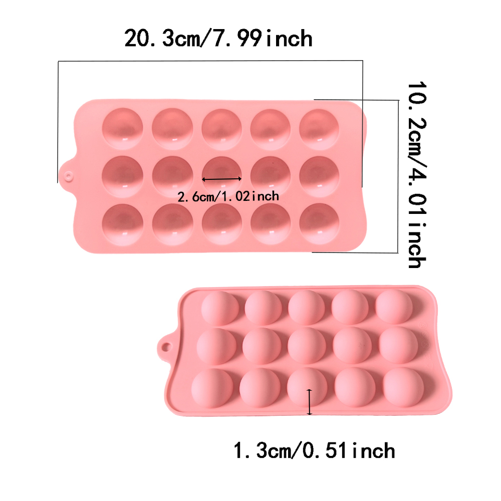 15 cavity semi-circular chocol - Silicone Mold Baking 评论和价格
