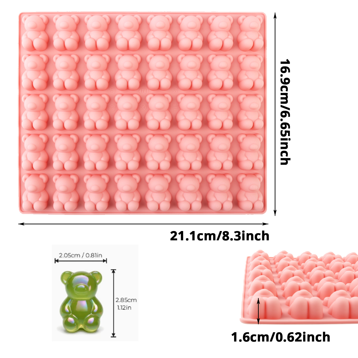 40-Cavity Bear-Shaped Silicone - Silicone Mold Baking 评论和价格