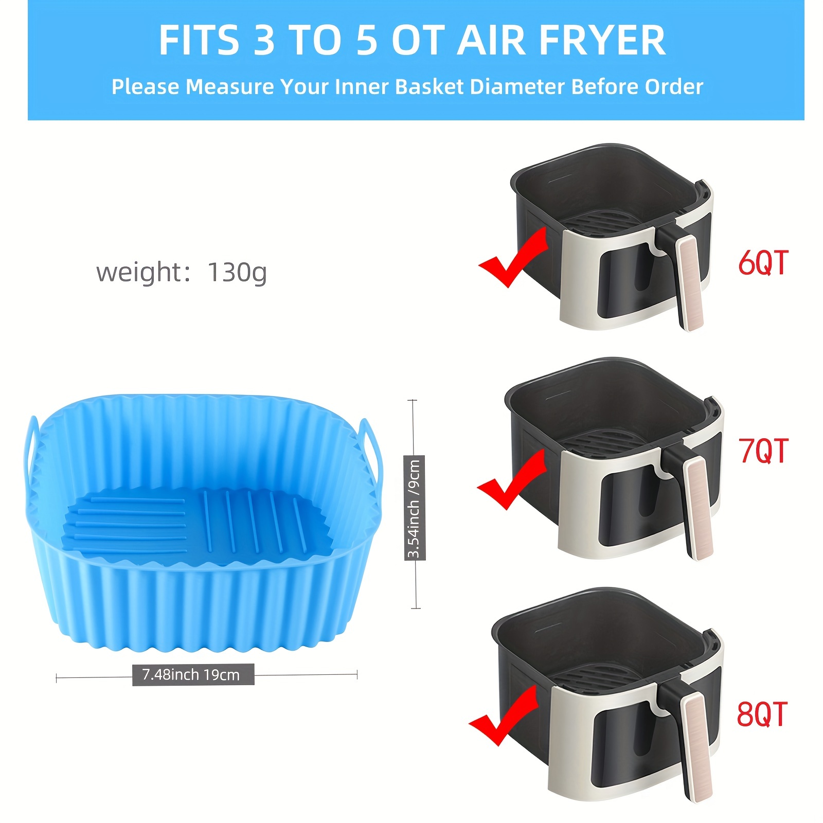 1 square silicone air fryer li - Kitchen Gadgets Baking 评论和价格